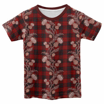 Wemyss Tartan Kid T-shirt Seamless Scottish Thistle Flowers