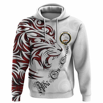 Wemyss Tartan Lion Roar Hoodie Alba Gu Brath with Celtic Motifs