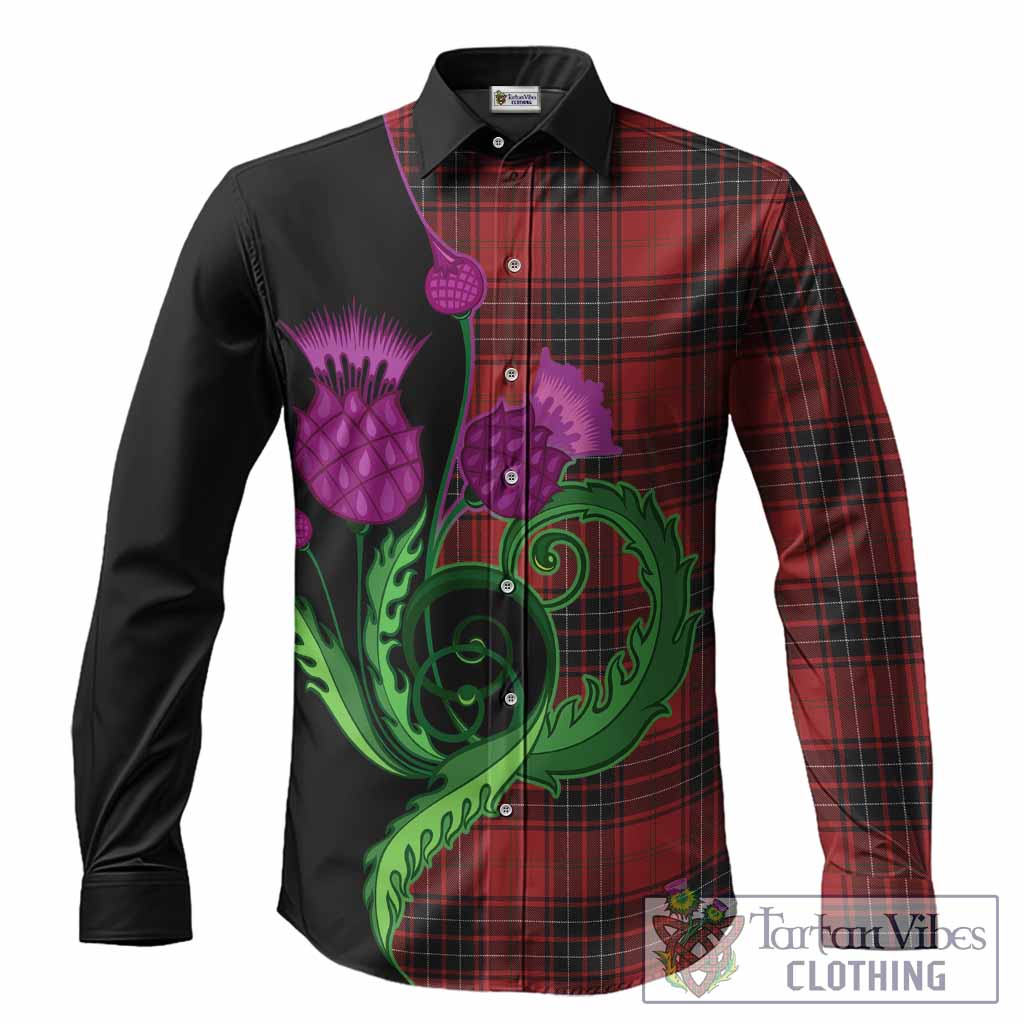 Wemyss Tartan Long Sleeve Button Shirts Traditional Scottish Thistle