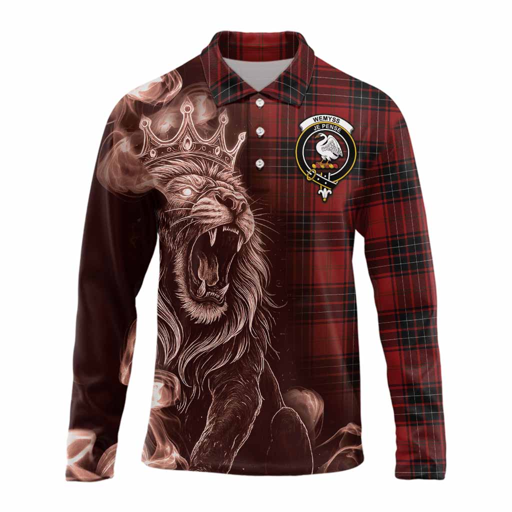 Wemyss Tartan Long Sleeve Polo Shirt Roaring Lion Heritage