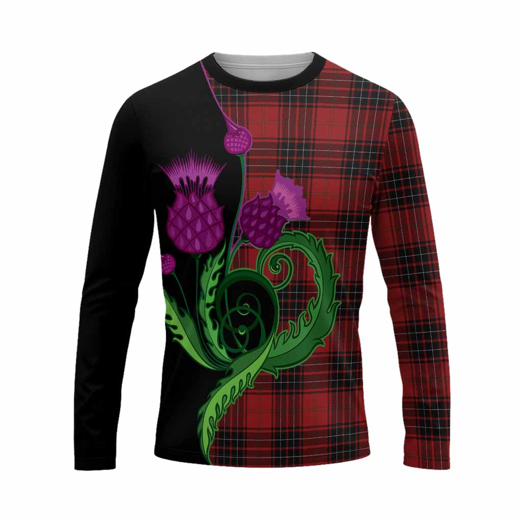 Wemyss Tartan Long Sleeve T-Shirt Traditional Scottish Thistle