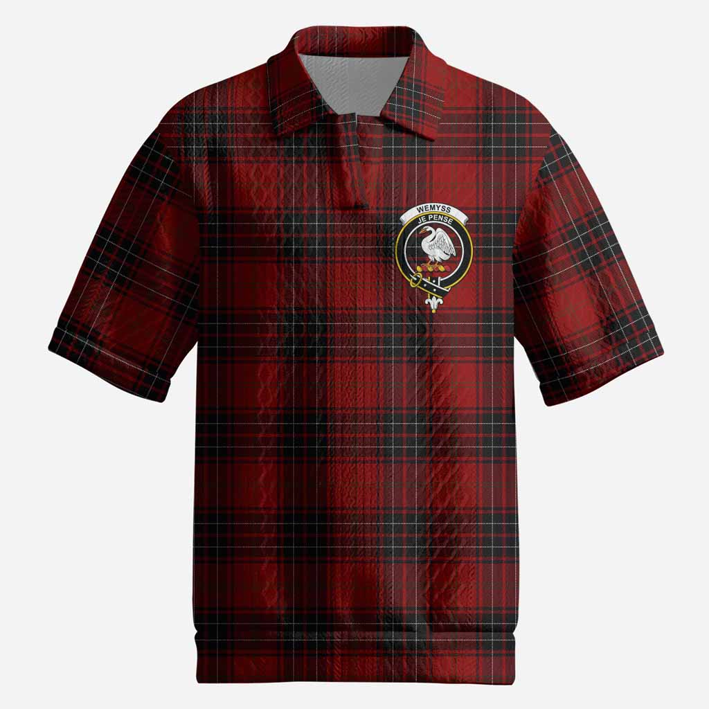Wemyss Tartan Men’s Polo Sweater Top with Family Crest
