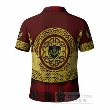 Wemyss Tartan Polo Shirt Unicorn Celtic Knot And Thistle Emblem
