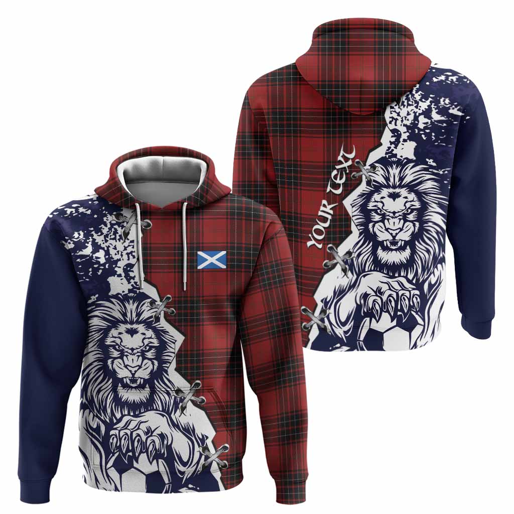 Wemyss Tartan Scottish Hoodie Angry Lion With Soccer Ball Style