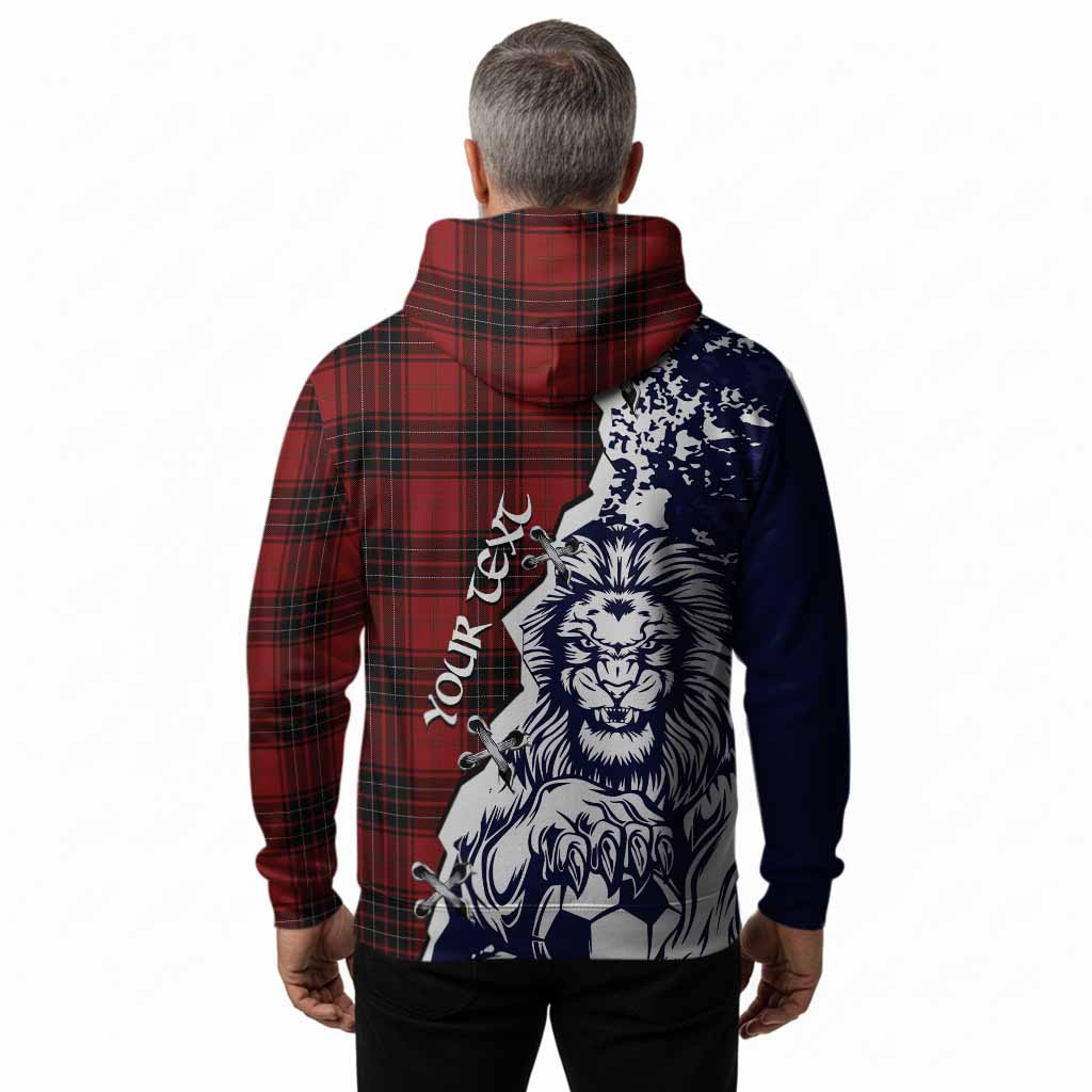 Wemyss Tartan Scottish Hoodie Angry Lion With Soccer Ball Style