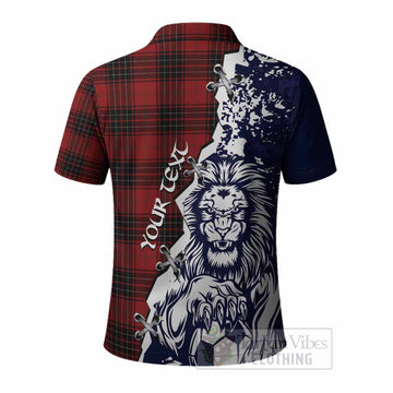 Wemyss Tartan Scottish Polo Shirt Angry Lion With Soccer Ball Style