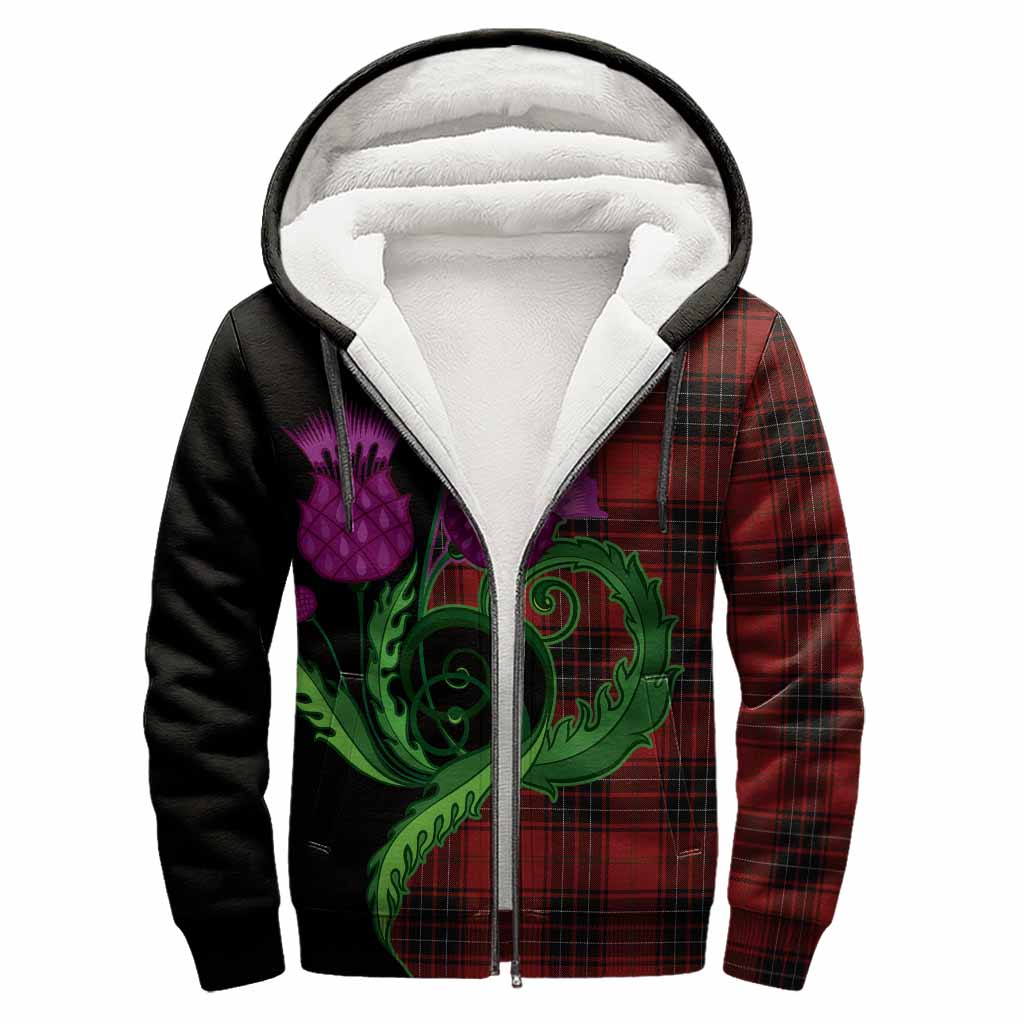 Wemyss Tartan Sherpa Hoodie Traditional Scottish Thistle