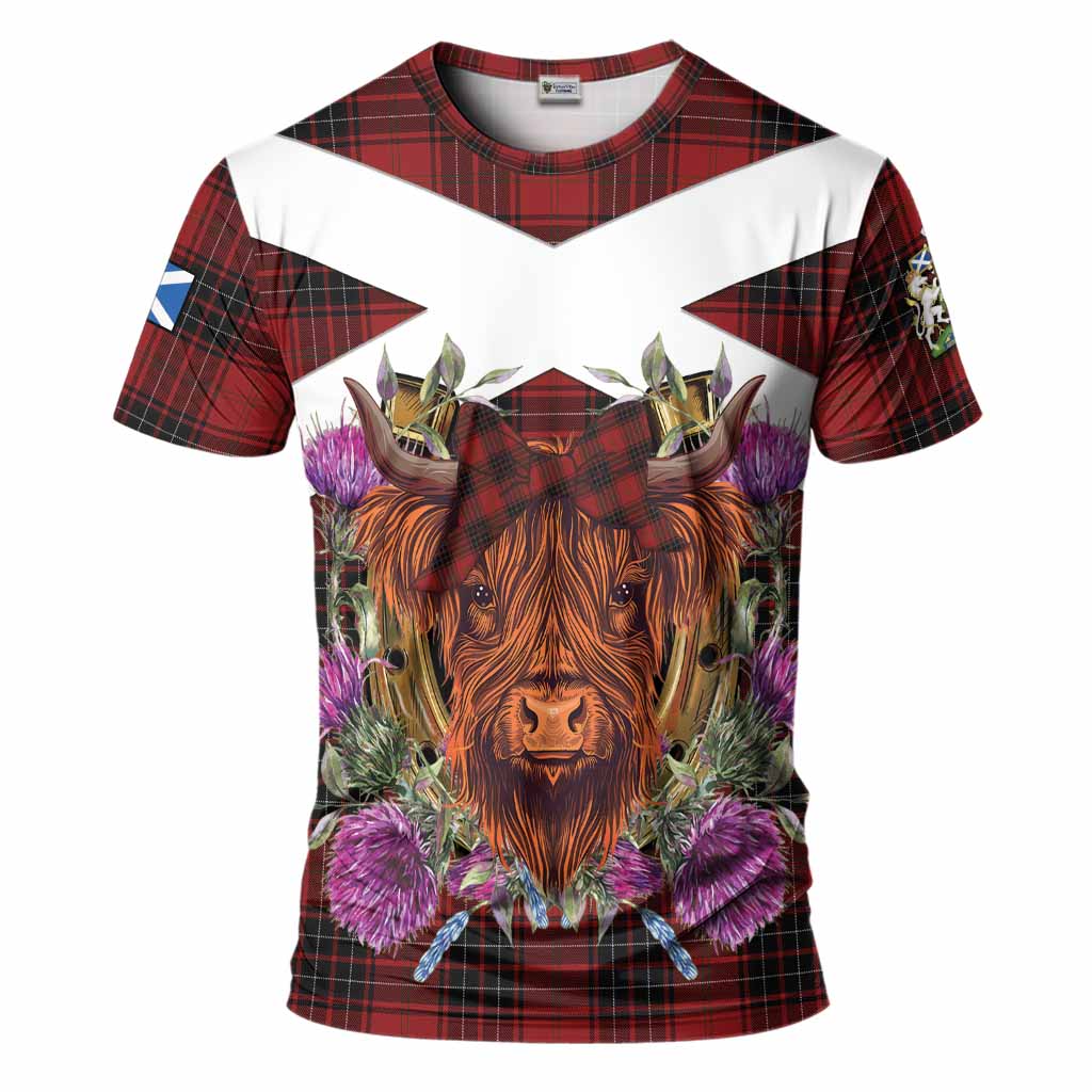 Wemyss Tartan T-Shirt Scottish Thistle Heilan Coo