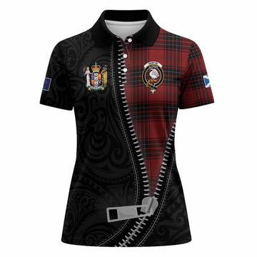 Wemyss Tartan Women Polo Shirt New Zealand Pattern Unique Zipper Stylized