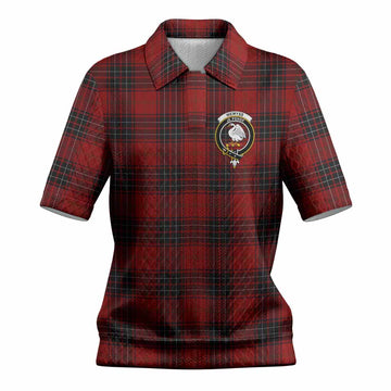 Wemyss Tartan Women’s Polo Sweater Top with Family Crest