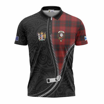 Wemyss Tartan Zipper Polo Shirt New Zealand Pattern Unique Zipper Stylized