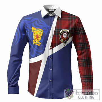 Wemyss The Scottish Football Crest Long Sleeve Button Shirts Lion-Tartan Army