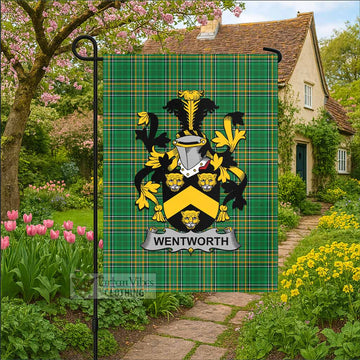 Wentworth Irish Clan Tartan Flag with Coat of Arms