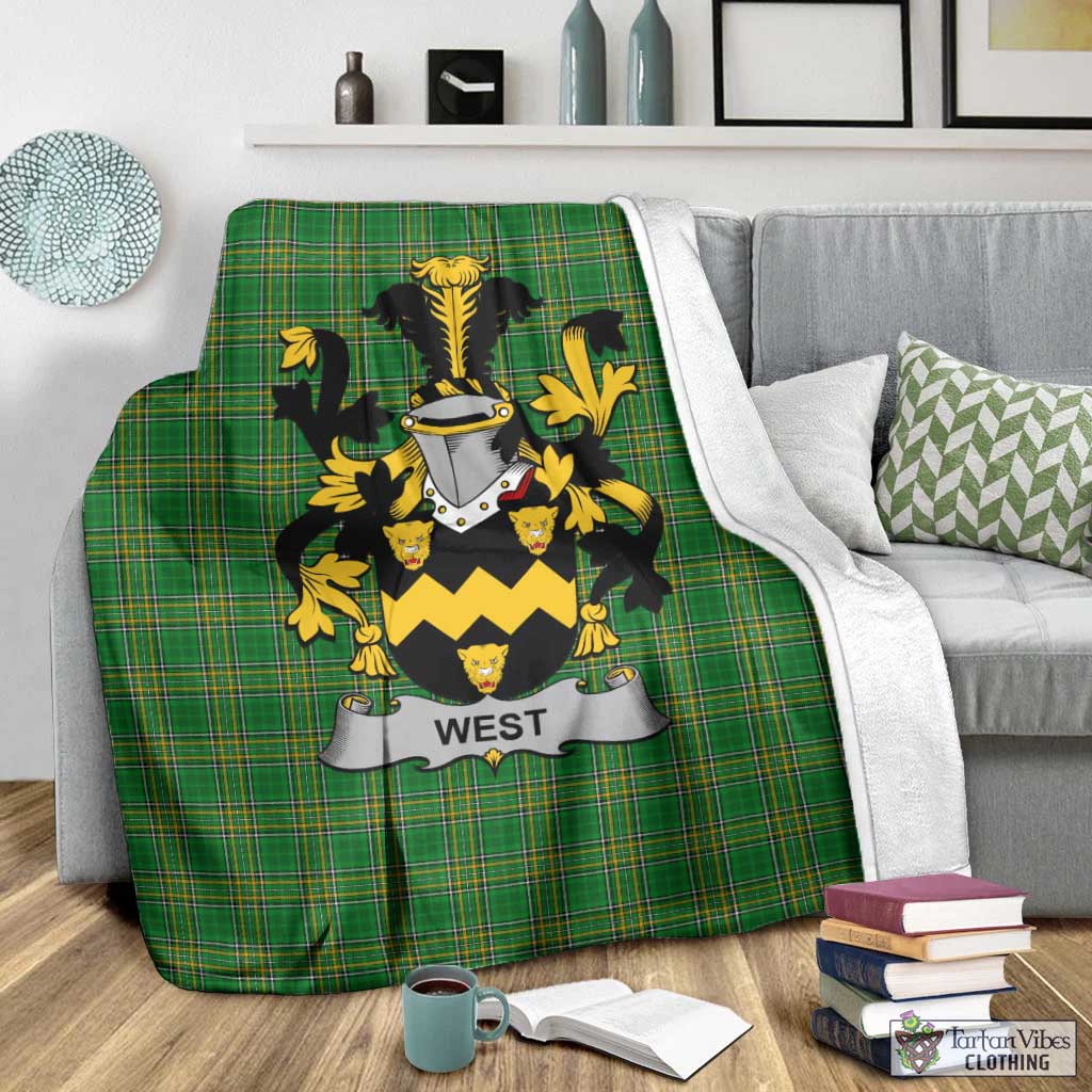 West Irish Clan Tartan Blanket with Coat of Arms - Tartan Vibes Clothing
