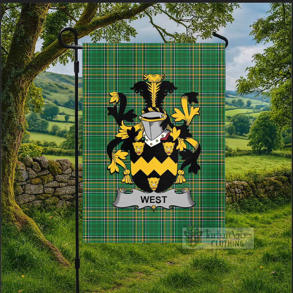 West Irish Clan Tartan Flag with Coat of Arms