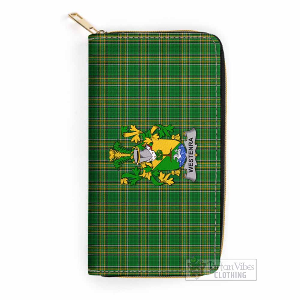 Westenra Irish Clan Tartan Women's Leather Wallet with Coat of Arms One Size 19.7*10.5*3.5 cm - Tartan Vibes Clothing