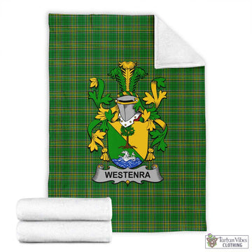 Westenra Irish Clan Tartan Blanket with Coat of Arms X-Large 59 x 79 inches 150 x 200 cm - Tartan Vibes Clothing