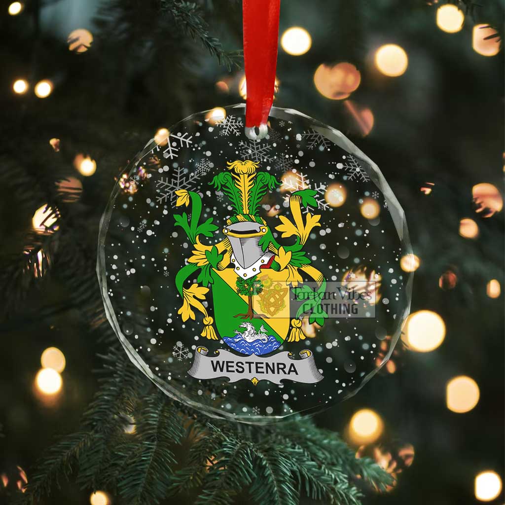 Westenra Irish Clan Christmas Glass Ornament with Coat of Arms - 2D-tartanvibesclothing