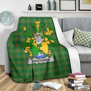 Westenra Irish Clan Tartan Blanket with Coat of Arms - Tartan Vibes Clothing