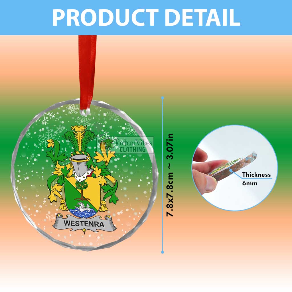 Westenra Irish Clan Christmas Glass Ornament with Coat of Arms - 2D-tartanvibesclothing