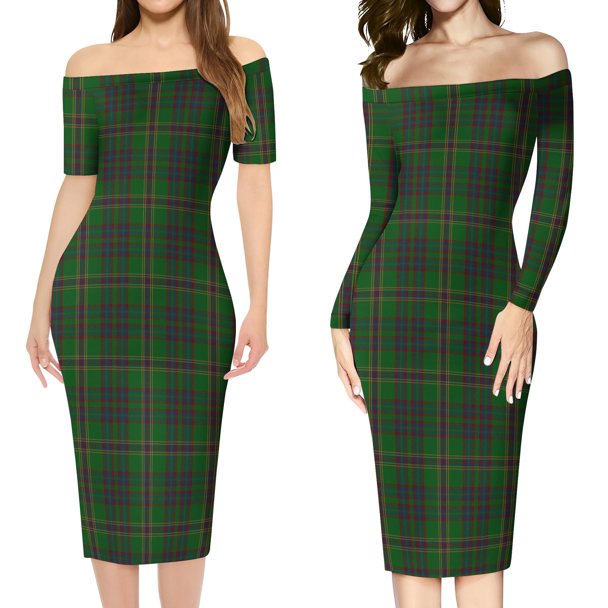 Westmeath County Ireland Tartan Off Shoulder Lady Dress Women's Dress - Tartan Vibes Clothing