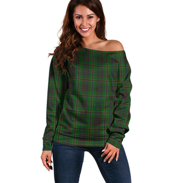 Westmeath County Ireland Tartan Off Shoulder Women Sweater