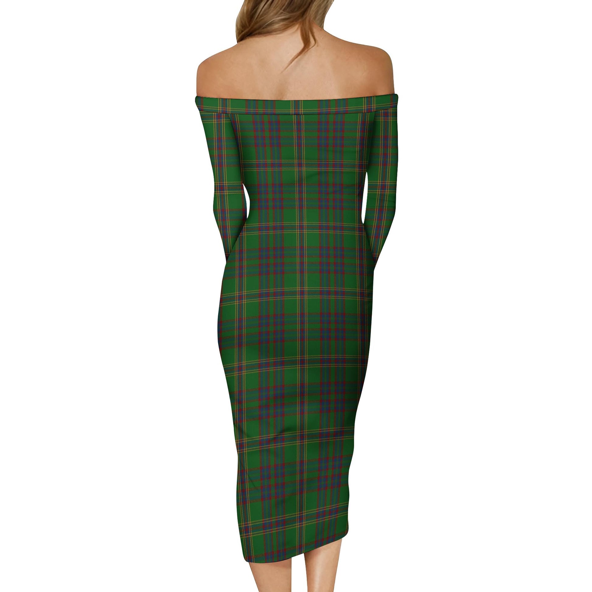 Westmeath County Ireland Tartan Off Shoulder Lady Dress - Tartan Vibes Clothing