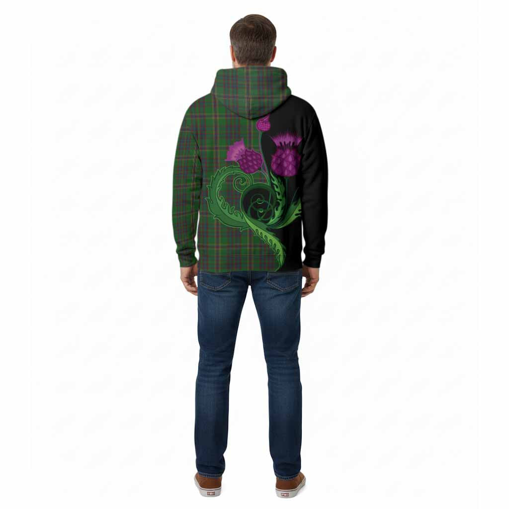Westmeath County Ireland Tartan Cotton Hoodie Traditional Scottish Thistle