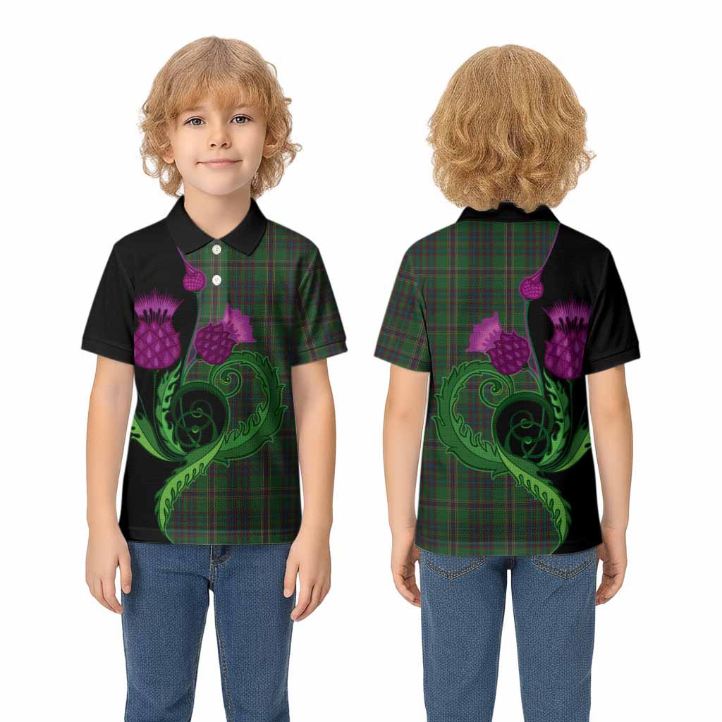 Westmeath County Ireland Tartan Kid Polo Shirt Traditional Scottish Thistle
