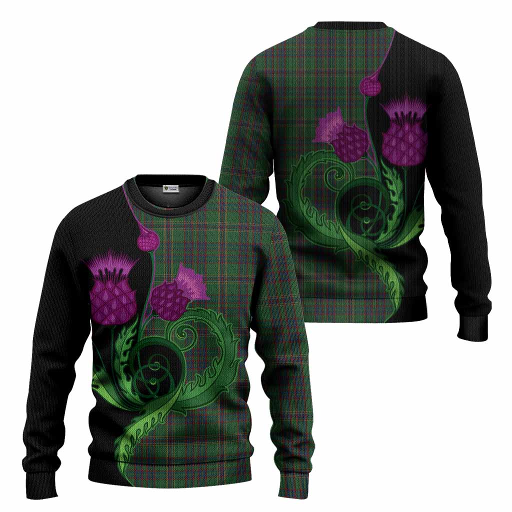 Westmeath County Ireland Tartan Knitted Sweater Traditional Scottish Thistle