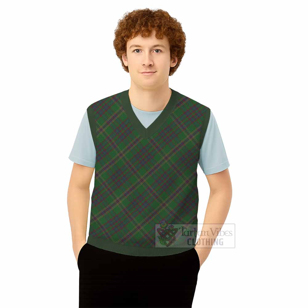Westmeath County Ireland Tartan  Knitted V-Neck Vest Cross Style