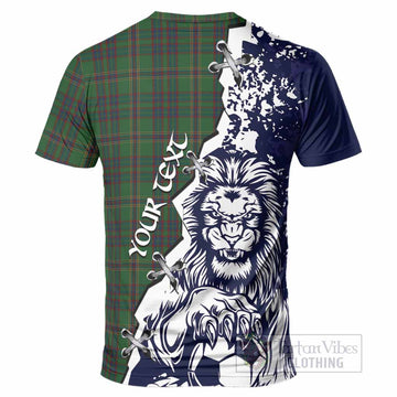 Westmeath County Ireland Tartan Scottish T-Shirt Angry Lion With Soccer Ball Style