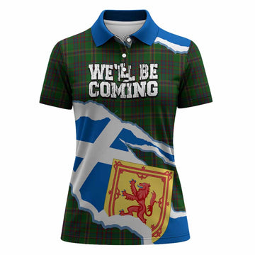Westmeath Scotland Football Tartan Women Polo Shirt We'll Be Coming