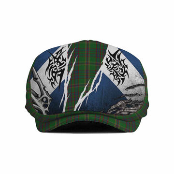 Westmeath Tartan Flat Cap, Jeff Cap Scotland Flag Ripped Tribal Design