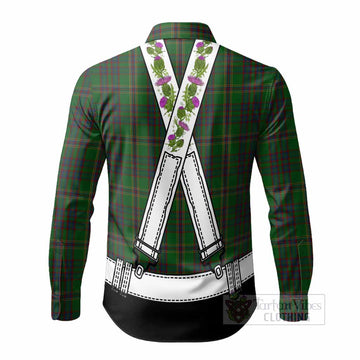 Westmeath Tartan Lederhosen Costume Long Sleeve Button Shirts Scotland Thistle Floral