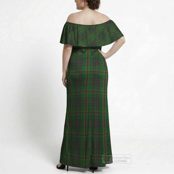 Westmeath Tartan Off Shoulder Ruffle Maxi Dress