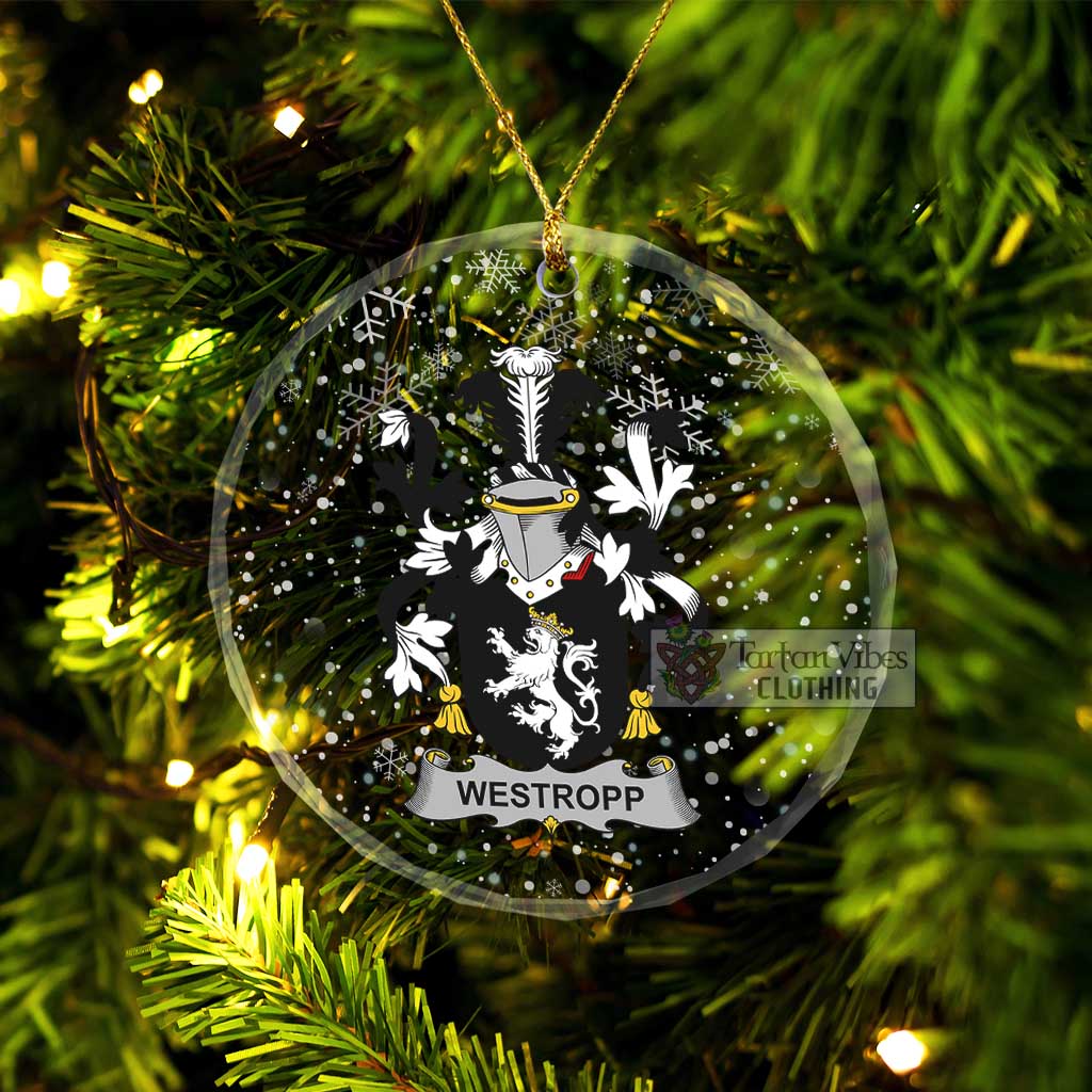 Westropp Irish Clan Christmas Glass Ornament with Coat of Arms Transparent Glass Circle - 2D-tartanvibesclothing