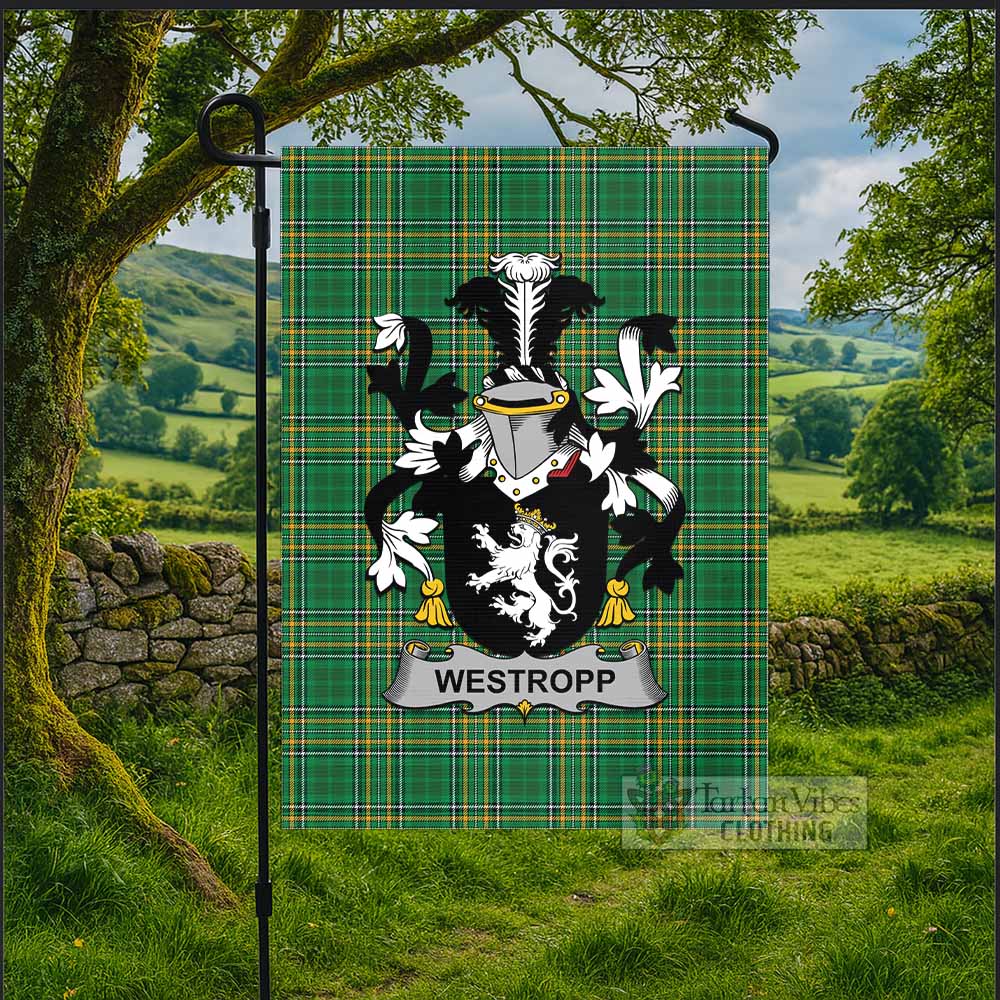 Westropp Irish Clan Tartan Flag with Coat of Arms