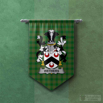 Wethers Irish Clan Tartan Gonfalon, Tartan Banner with Coat of Arms