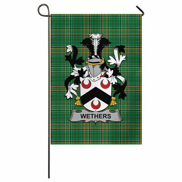 Wethers Irish Clan Tartan Garden Flag with Coat of Arms