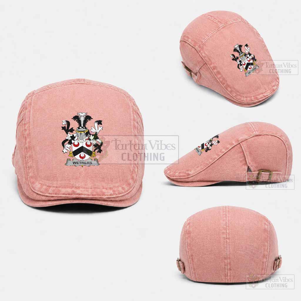 Wethers Irish Coat of Arms Washed Flat Cap - Unisex Jeff Cap One Size (Adjustable) Pink - Tartan Vibes Clothing