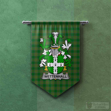 Wettenhall Irish Clan Tartan Gonfalon, Tartan Banner with Coat of Arms