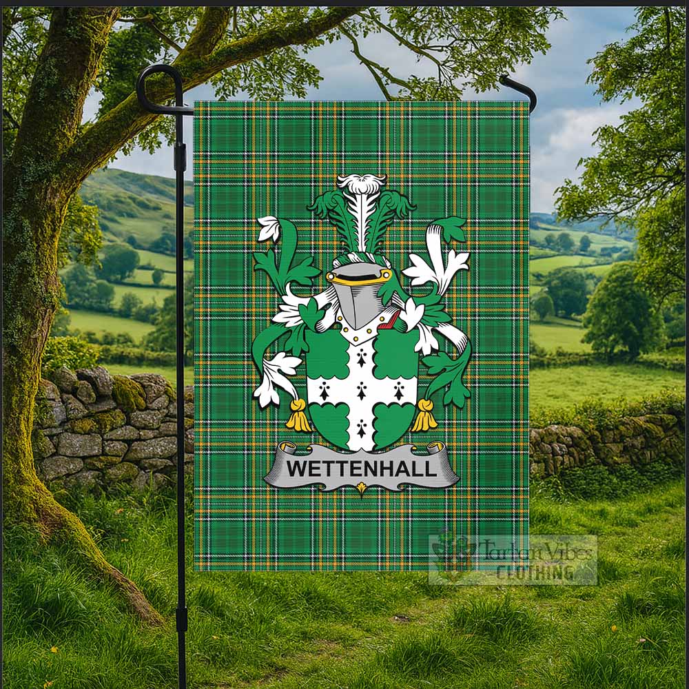 Wettenhall Irish Clan Tartan Flag with Coat of Arms