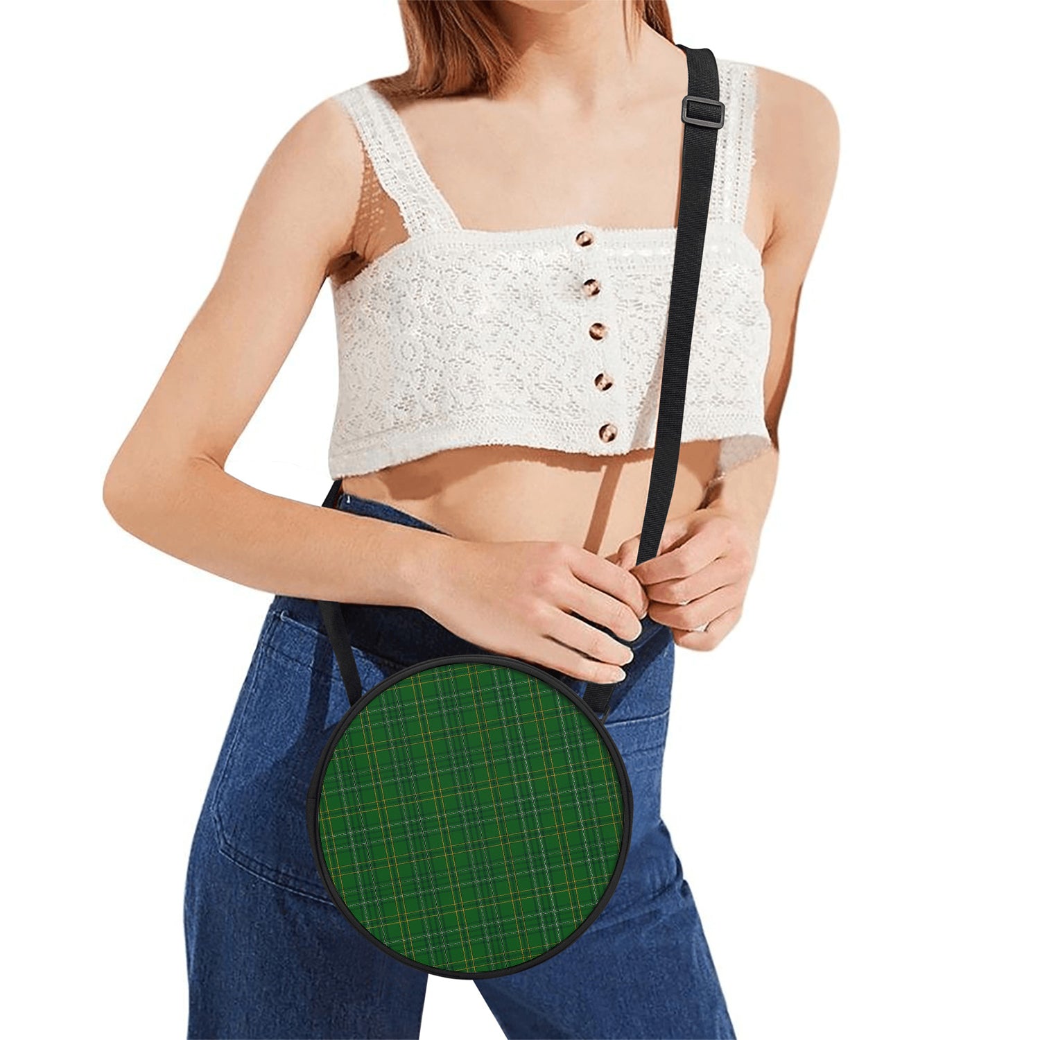 Wexford County Ireland Tartan Round Satchel Bags One Size 9*9*2.7 inch - Tartan Vibes Clothing