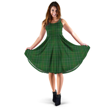 Wexford County Ireland Tartan Sleeveless Midi Womens Dress