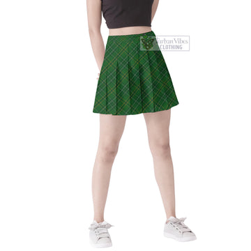 Wexford County Ireland Tartan Women's Plated Mini Skirt Cross Style