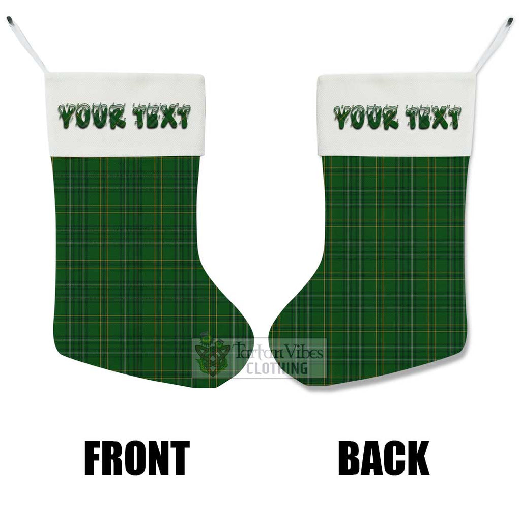 Wexford County Ireland Tartan Christmas Stocking with Personalized Text - Tartan Vibes Clothing