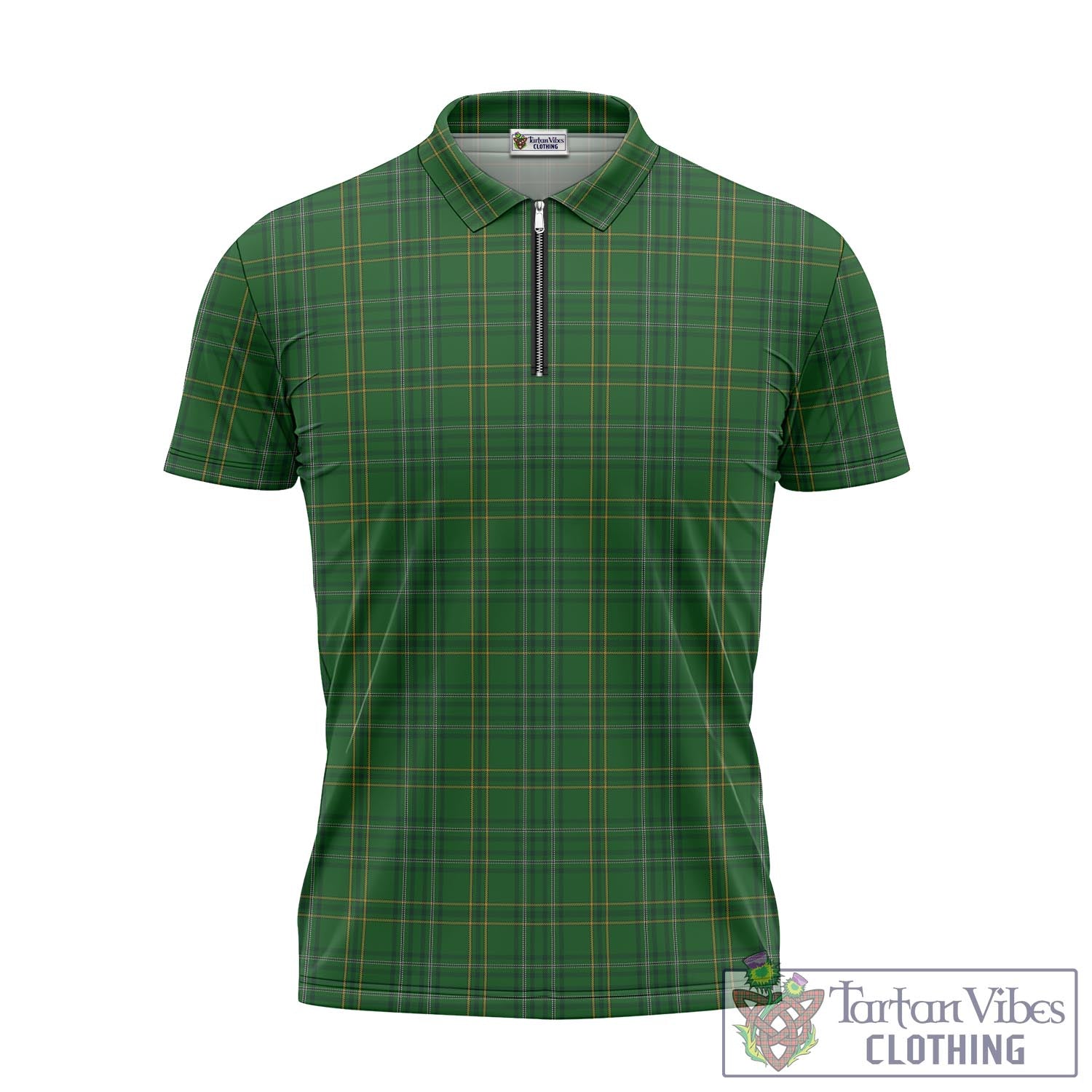 Tartan Vibes Clothing Wexford County Ireland Tartan Zipper Polo Shirt