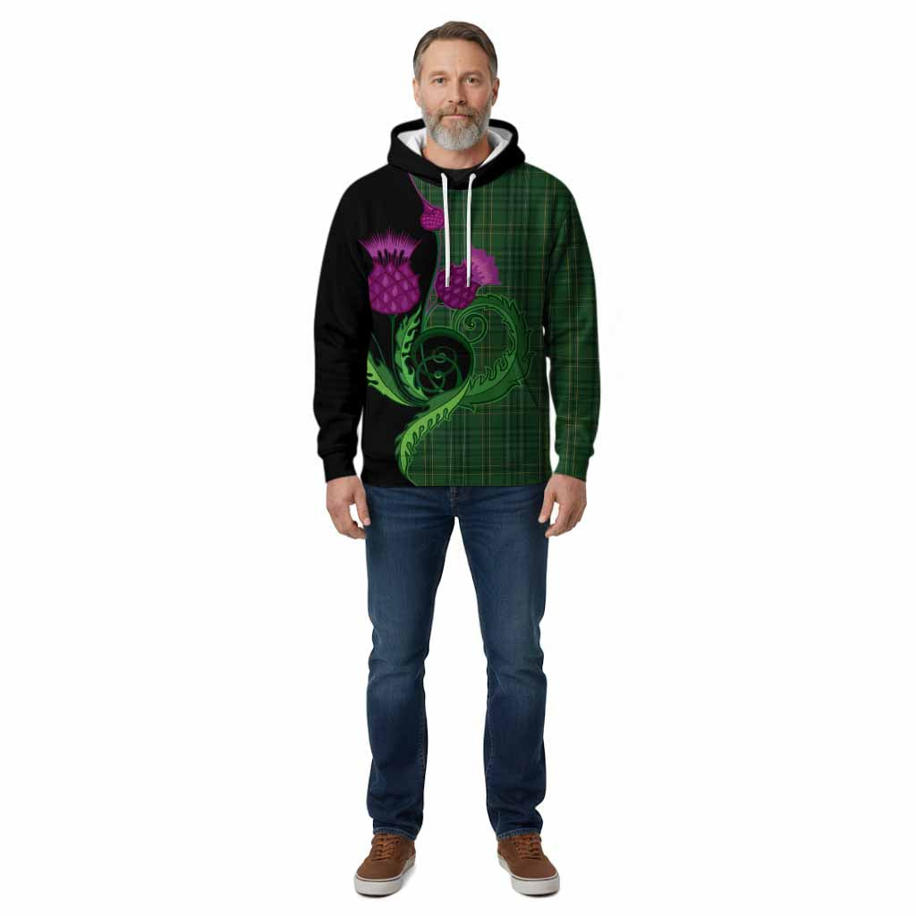 Wexford County Ireland Tartan Cotton Hoodie Traditional Scottish Thistle