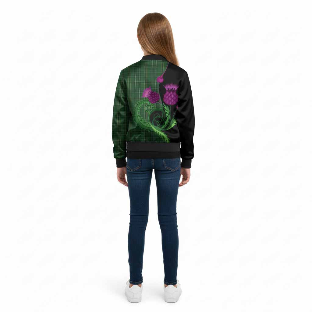 Wexford County Ireland Tartan Kid Bomber Jacket Traditional Scottish Thistle